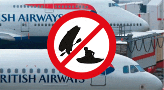 British Airways kayak surf board ban