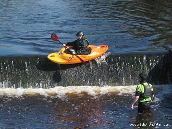  Suck River - Catherine Burns on a personal first descent of Athleague Weir!