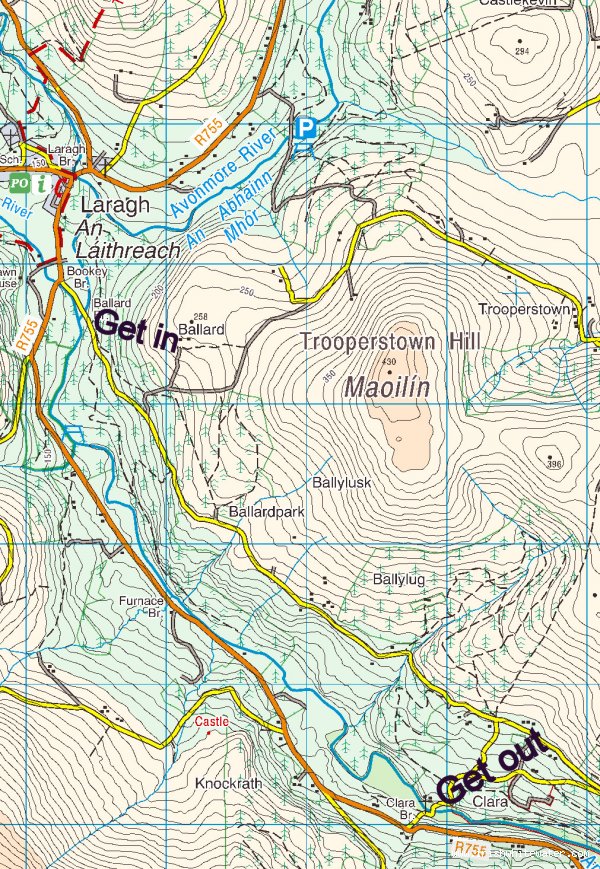 Map to Avonmore (Clara Vale Section) River - Avonmore Clara Section