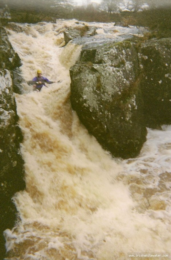  Boluisce River - Bowsie runs the top drop on the river right side.