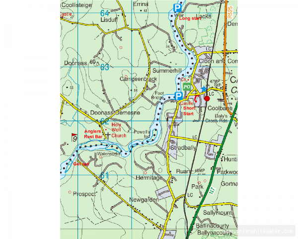 Map to Lower Shannon (Castleconnell) River - Castleconnel