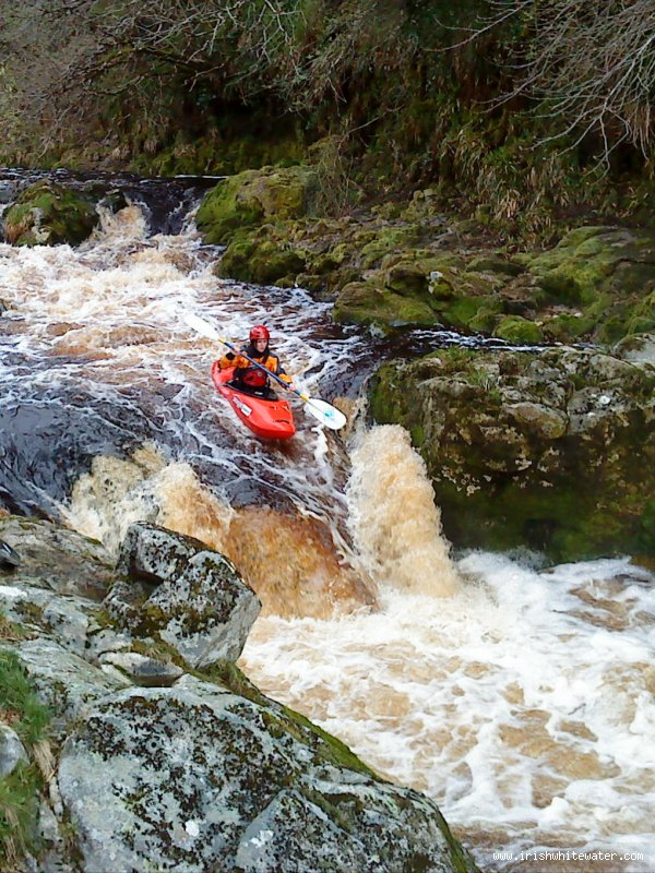  Upper Liffey River - caroline finn on coronation falls,low water