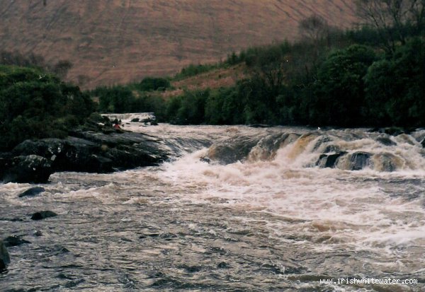  Erriff River - First drop. You can just make out a paddler following the RL to RR line.