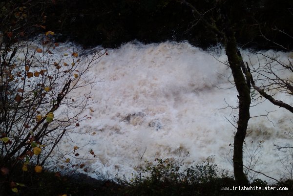  Lowerymore River - The middle part of the drop/slide on the river left channel -  - High water