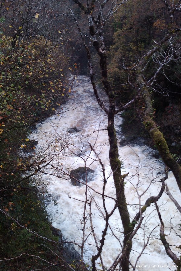  Lowerymore River - The end part of the drop/slide on the river left channel - High water