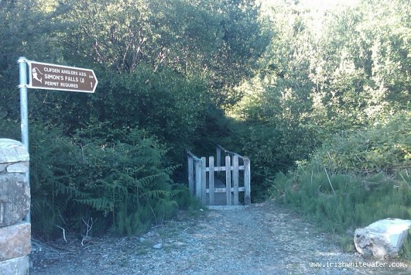  Upper Owenglin River - The pathway way from the 'Clifden Glen' estate to Simons Falls. 