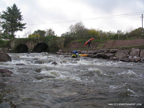  Nire River - The view of the new rapid below the bridge at hanora's cottage from river right just down stream