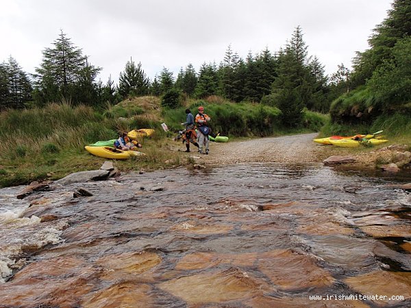  Upper Owenglin River - The Forestry Put In crossing at a Low level. 