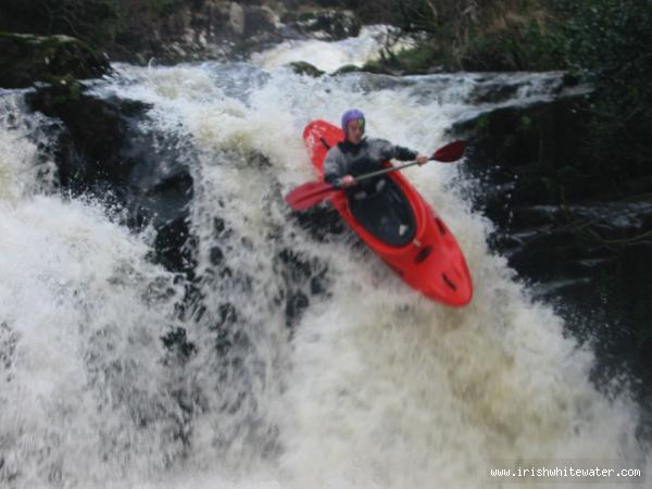  Owengar River - Ian on second drop with first drop in the background