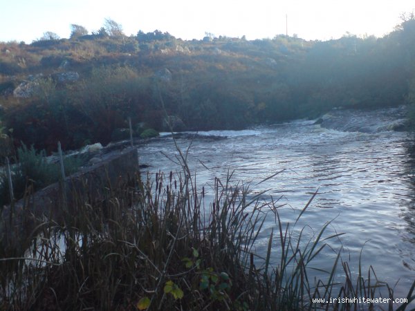  Kip (Loughkip) River - Eddy and concrete wall, before the slide. 