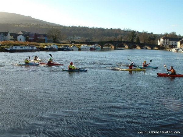  Barrow River - get in at graignamanagh   showing road bridge just above first wier