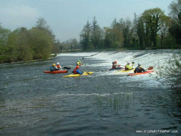  Barrow River - full view of the first wier at clashganny in lowish water