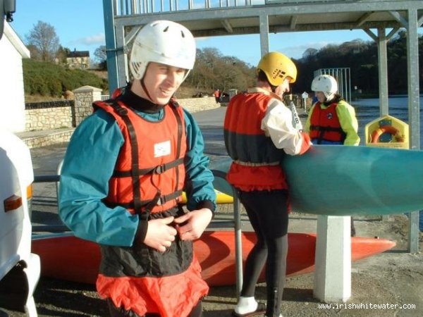  Barrow River - karl kieren stand infront of the diving board at the get in in graignamanagh