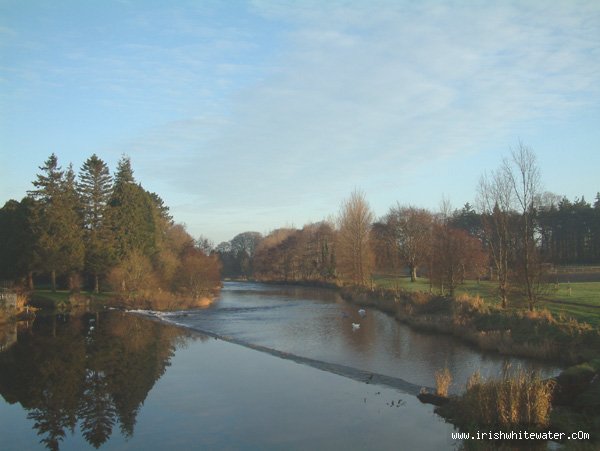  Liffey River - newbridge college weir from upstream in low water