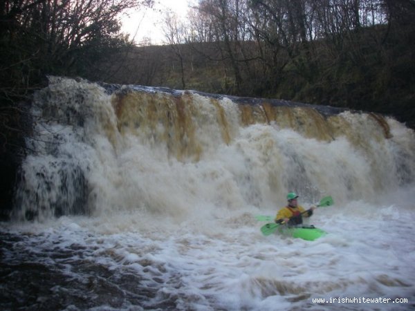  Roogagh River - main drop in low water, any lower and its a real scrape. paddler; Lee Doherty Letterkenny IT Canoe Club (lyit cc)