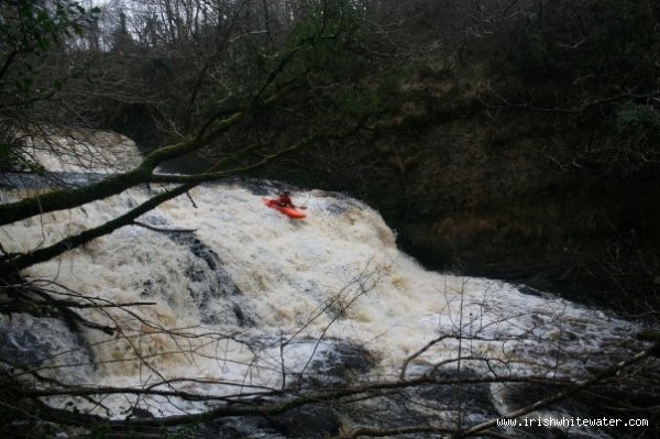  Roogagh River - Eoin Halliday on the Second to last drop, taking the steps