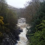 Photo of the Flesk river in County Kerry Ireland. Pictures of Irish whitewater kayaking and canoeing. Pol Gorm in high water. The flesk is  at its best at this level, but watch out for the first gorge. Photo by Rob Coffey