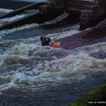 Photo of the Suck river in County Roscommon Ireland. Pictures of Irish whitewater kayaking and canoeing. Mark Burns in Athleague. Photo by Mark Burns