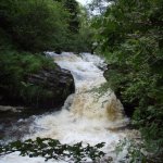 Photo of the Ballintrillick river in County Sligo Ireland. Pictures of Irish whitewater kayaking and canoeing. Main Fall. Photo by RK