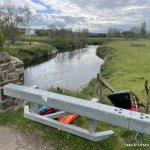 Photo of the Six Mile Water river in County Antrim Ireland. Pictures of Irish whitewater kayaking and canoeing. Put in near Hilton hotel Templepatrick. Photo by David Maguire 