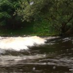 Photo of the Erriff river in County Mayo Ireland. Pictures of Irish whitewater kayaking and canoeing. top wave. Photo by tom ob