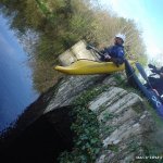  Barrow River - tony seal launching into the pool beside th e car park at clashganny