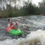  Barrow River - brian webster looking nervous on the first wier at clashganny low-medium water