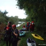 Photo of the Barrow river in County Carlow Ireland. Pictures of Irish whitewater kayaking and canoeing. looking up the short paddle from the get in to the first wier at clashganny. Photo by michael flynn