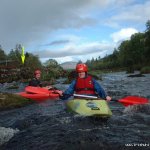  Barrow River - low water look back upstream at beginner and john power from behind v wier at clashganny one arrow shows the salmon gate the other shows the foot bridge river right which can be dodgy @ high water