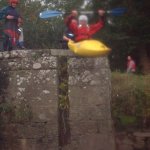  Barrow River - launching off the lock gates at the bottom of the clashganny run in low water