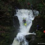 Photo of the O'Sullivans Cascades in County Kerry Ireland. Pictures of Irish whitewater kayaking and canoeing. 1st drop on the double drop. Photo by Colin Wong