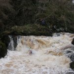  Dargle River - Drunky doing the main falls... Badly! (Med flow)