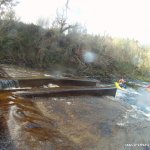 Photo of the Glenarm river in County Antrim Ireland. Pictures of Irish whitewater kayaking and canoeing. the new weir on Glenarm at low water.. Photo by Stu Hamilton