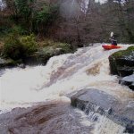  Colligan River - kevin atop the salmon leap in big water