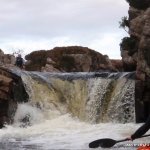 Photo of the Gweebarra river in County Donegal Ireland. Pictures of Irish whitewater kayaking and canoeing. The last drop. Photo by Stu Hamilton