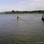 Photo of the Suir river in County Tipperary Ireland. Pictures of Irish whitewater kayaking and canoeing. me heading in. Photo by mick