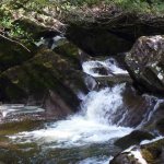 Photo of the Coomeelan Stream in County Kerry Ireland. Pictures of Irish whitewater kayaking and canoeing. Between first and second bridges. Photo by Daith