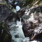 Photo of the Coomeelan Stream in County Kerry Ireland. Pictures of Irish whitewater kayaking and canoeing. Between first and second bridges. Photo by Daith