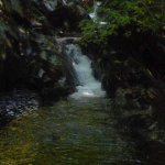 Photo of the Coomeelan Stream in County Kerry Ireland. Pictures of Irish whitewater kayaking and canoeing. Between first and second bridges. Photo by Daith