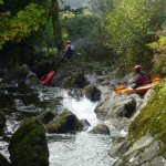 Photo of the Coomeelan Stream in County Kerry Ireland. Pictures of Irish whitewater kayaking and canoeing. Between first and second bridges. Photo by Daith