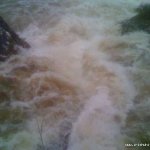 Photo of the Coomeelan Stream in County Kerry Ireland. Pictures of Irish whitewater kayaking and canoeing. Hole below third bridge. Photo by Daith