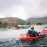 Photo of the Bundorragha river in County Mayo Ireland. Pictures of Irish whitewater kayaking and canoeing. LEVEL 70..FIRST DROP..RIVER RIGHT EASY APPROACH. Photo by Bryan Fennell