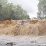 Photo of the Roogagh river in County Fermanagh Ireland. Pictures of Irish whitewater kayaking and canoeing. The largest drop on the Roogagh is 4m high and the pool is only deep immediately below the drop.. Photo by Frostie  