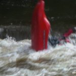 Photo of the Ulster Blackwater (Benburb Section) in County Tyrone Ireland. Pictures of Irish whitewater kayaking and canoeing. the loopimg hole.. Photo by keith bradley