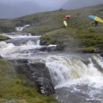  Srahnalong River - Walking up in medium water.