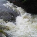 Photo of the Bundorragha river in County Mayo Ireland. Pictures of Irish whitewater kayaking and canoeing. Hole at the pier. Photo by Eoin Hurst