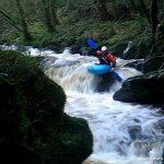  Glensheelan River - zoom in of tony coming off the small slab drop