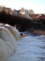 Photo of the Ennistymon Falls in County Clare Ireland. Pictures of Irish whitewater kayaking and canoeing.