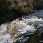 Photo of the Avonmore (Annamoe) river in County Wicklow Ireland. Pictures of Irish whitewater kayaking and canoeing. Jacksons . Photo by Kyle Tunney