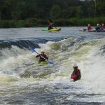 Photo of the Nore river in County Kilkenny Ireland. Pictures of Irish whitewater kayaking and canoeing. Thomastown weir medium level. Photo by Patrick mccormack